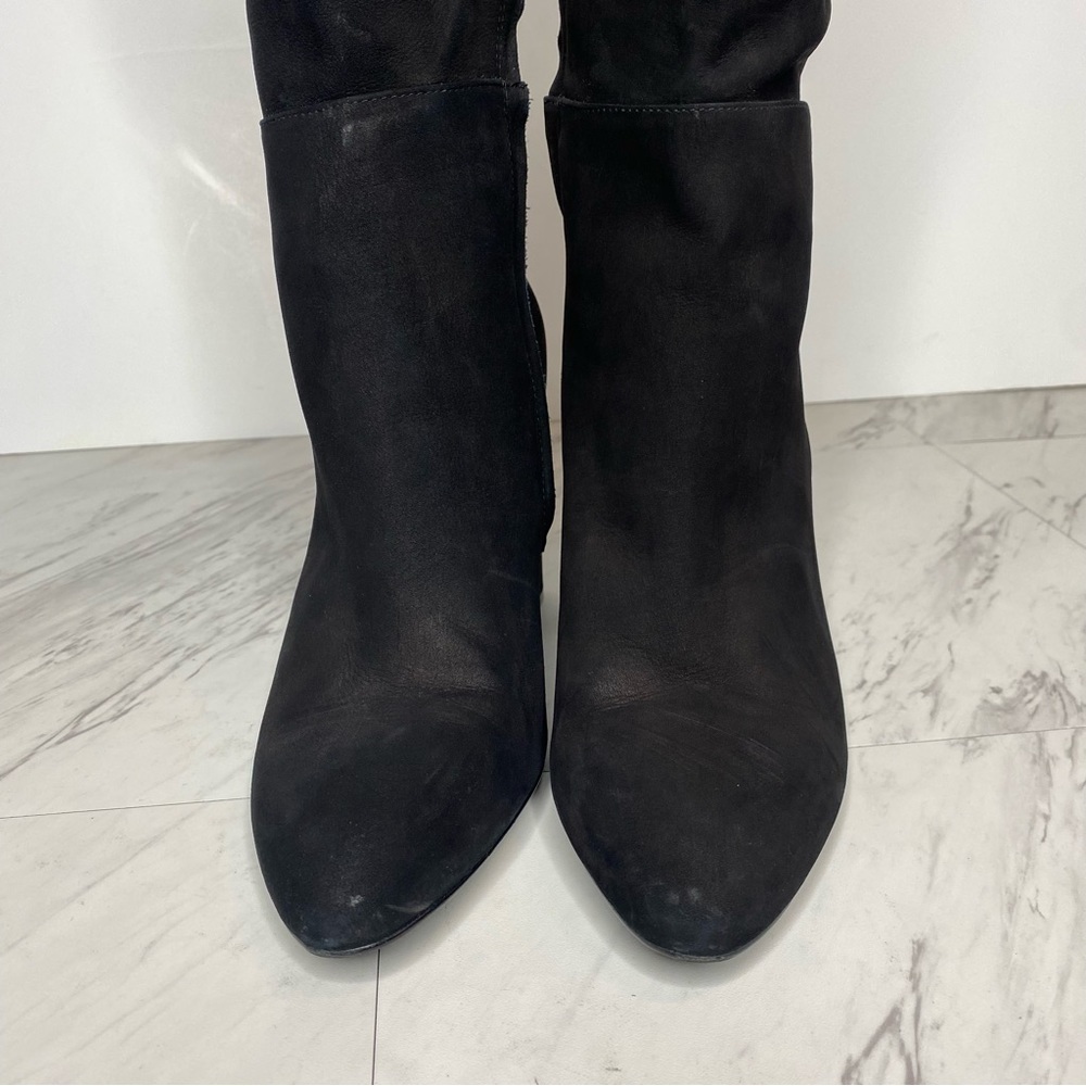 Steve Madden Ninny Black Nubuck Tall Heeled Boot 10M - Picture 9 of 13